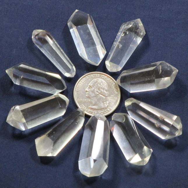 10 Polished Clear Quartz Crystal Double Terminated Points from Brazil