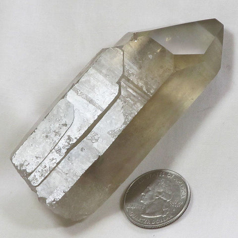 Smoky Quartz Crystal Point with Time-Link Activations from Brazil