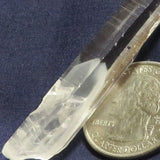 Singing Lemurian Quartz Crystal Point with White Phantom from Colombia