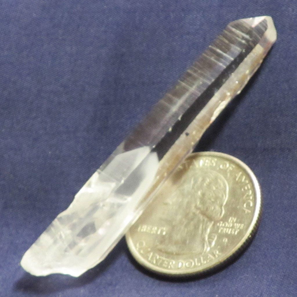 Singing Lemurian Quartz Crystal Point with White Phantom from Colombia