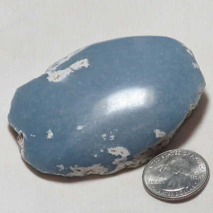 Polished Blue Angelite Window from Peru