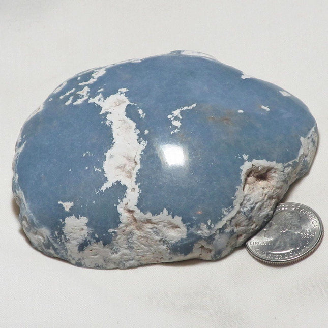 Polished Blue Angelite Window from Peru