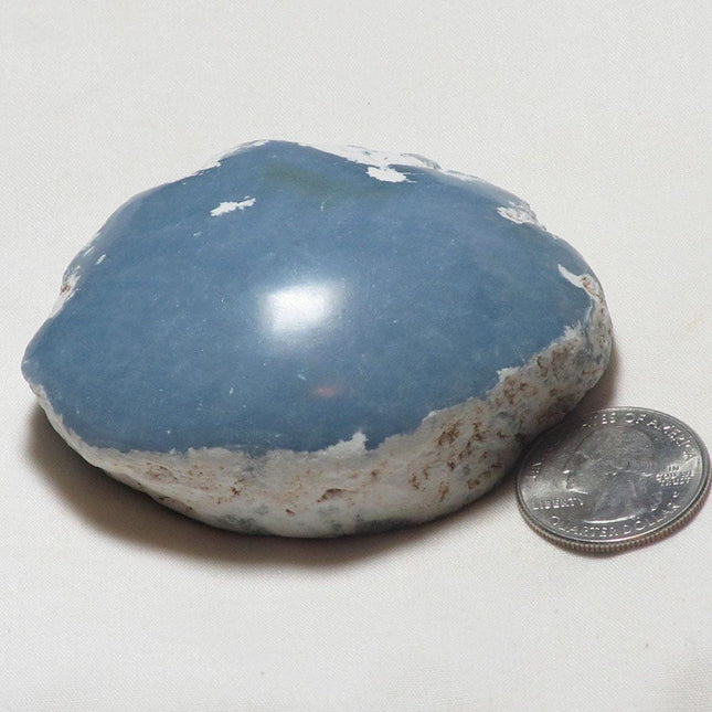 Polished Blue Angelite Window from Peru