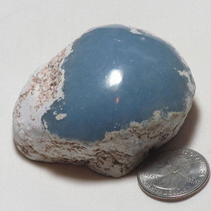 Polished Blue Angelite Window from Peru