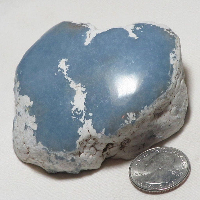 Polished Blue Angelite Window from Peru
