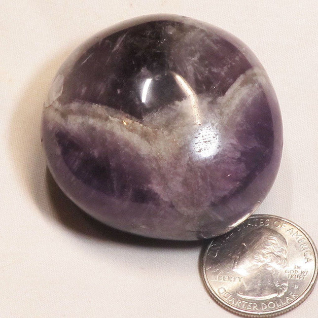 Polished Chevron Amethyst Palm Stone from Madagascar