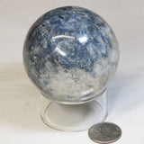 Polished Blue Kyanite in Quartz Sphere Ball from India
