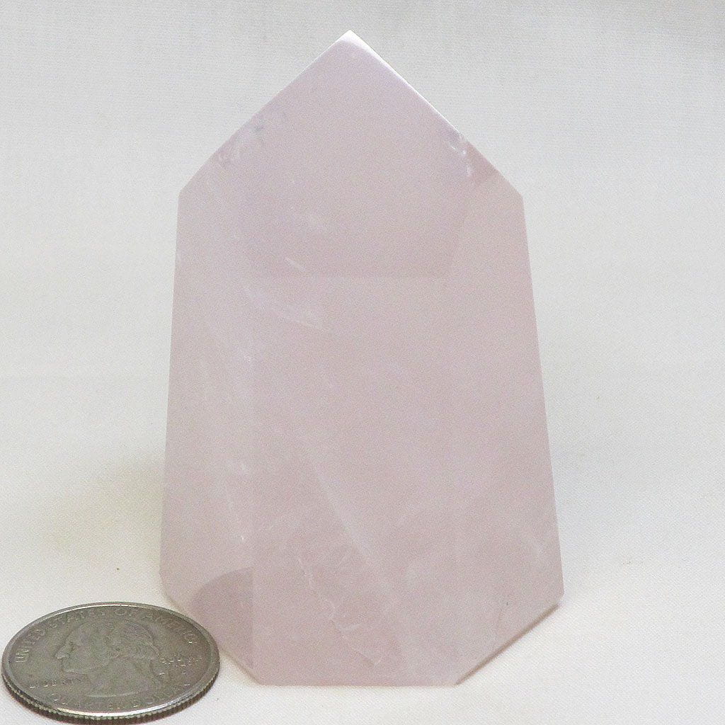Polished Rose Quartz Crystal Dow Point from Brazil