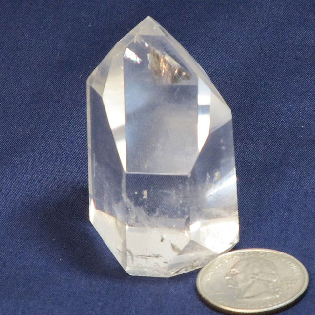 Polished Quartz Crystal Point from Brazil