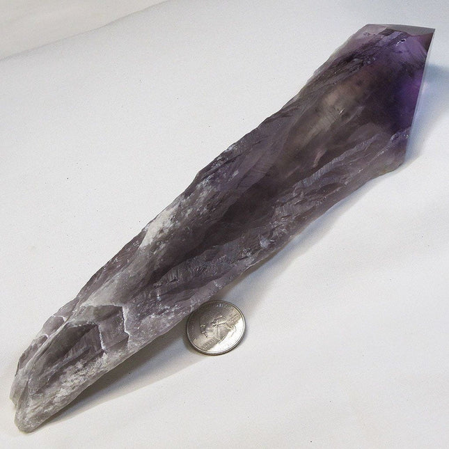 Large Smoky Amethyst Point with Phantoms from Bahia Brazil