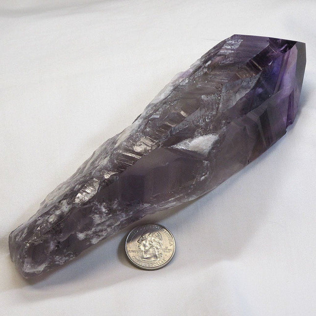 Large Smoky Amethyst Point with Phantoms from Bahia Brazil