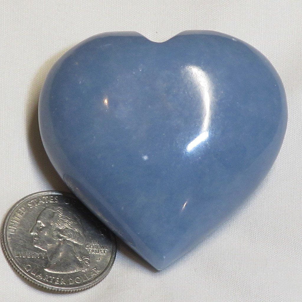 Polished Angelite Heart from Peru