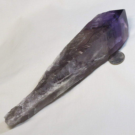 Large Smoky Amethyst Point with Phantoms from Bahia Brazil