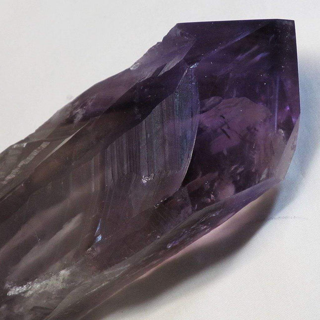 Large Smoky Amethyst Point with Phantoms from Bahia Brazil