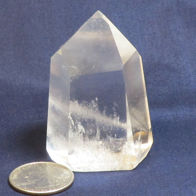 Polished Quartz Crystal Point from Brazil