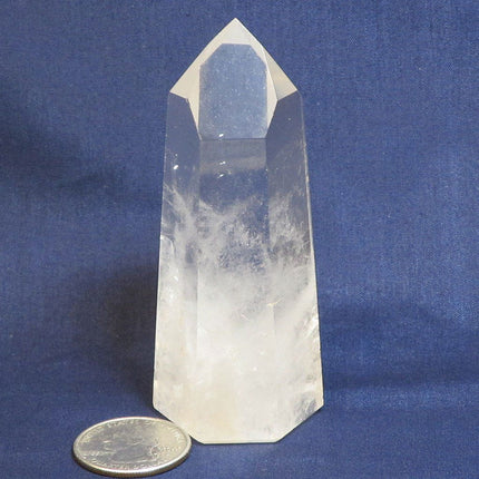 Polished Quartz Crystal Point from Brazil