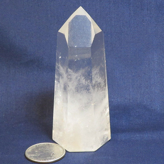 Polished Quartz Crystal Point from Brazil