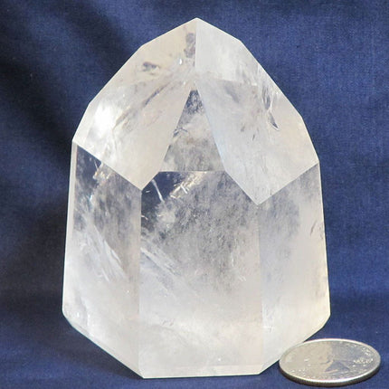 Polished Quartz Crystal Dow Point from Brazil with Rainbows