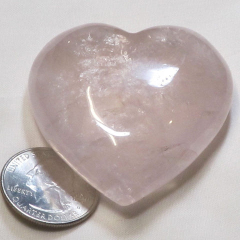 Polished Rose Quartz Crystal Heart from Brazil