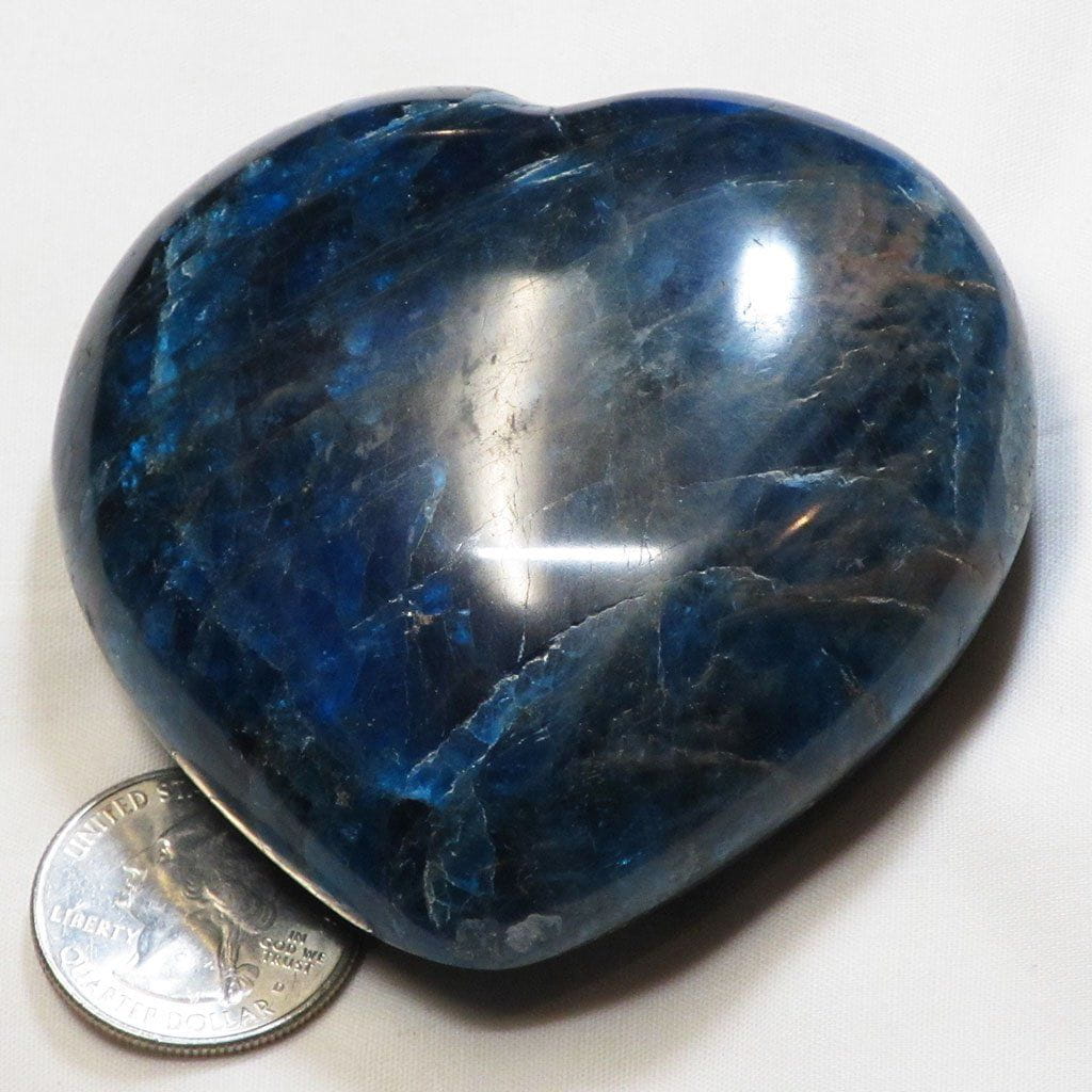Polished Blue Apatite Heart from Madagascar