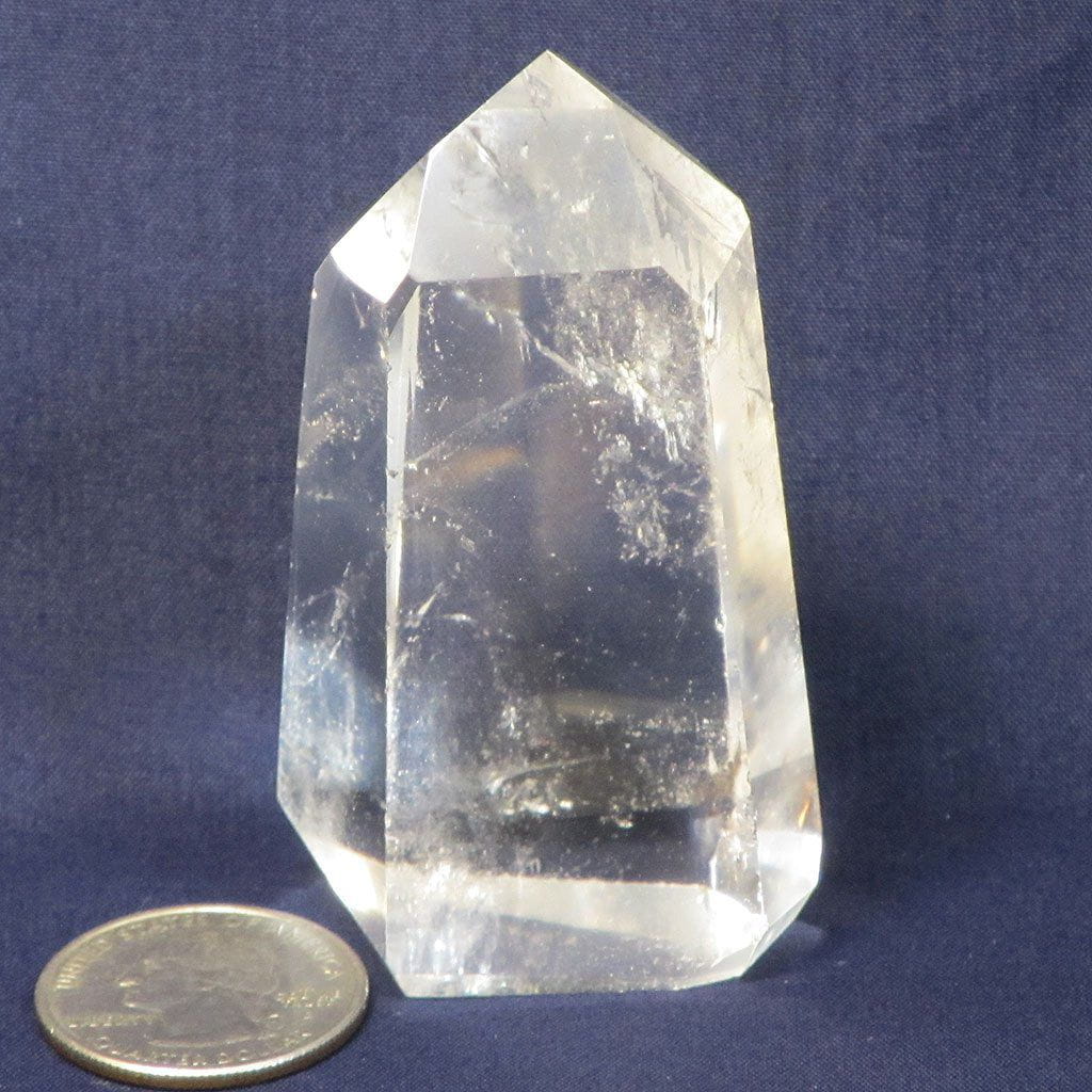 Polished Quartz Crystal Point from Brazil with Time-Link Activation