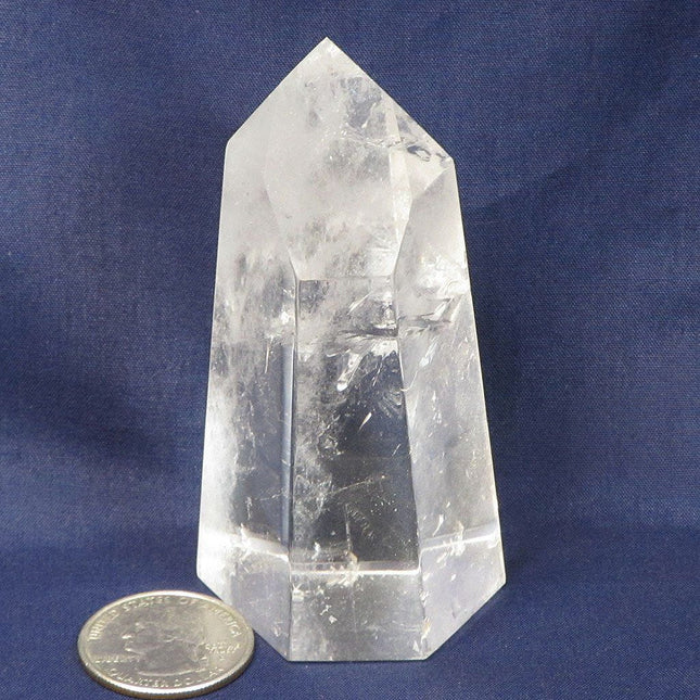 Polished Quartz Crystal Point from Brazil