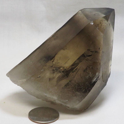Smoky Quartz Crystal Tabby Point with Self-Healed Base
