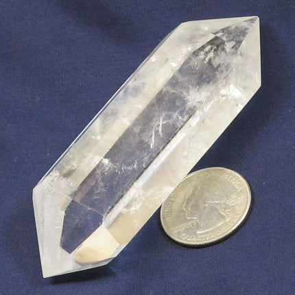 Polished Clear Quartz Crystal Double Terminated Point from Brazil