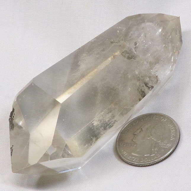 Polished Smoky Quartz Double Terminated Point w/ Rainbow & Chlorite