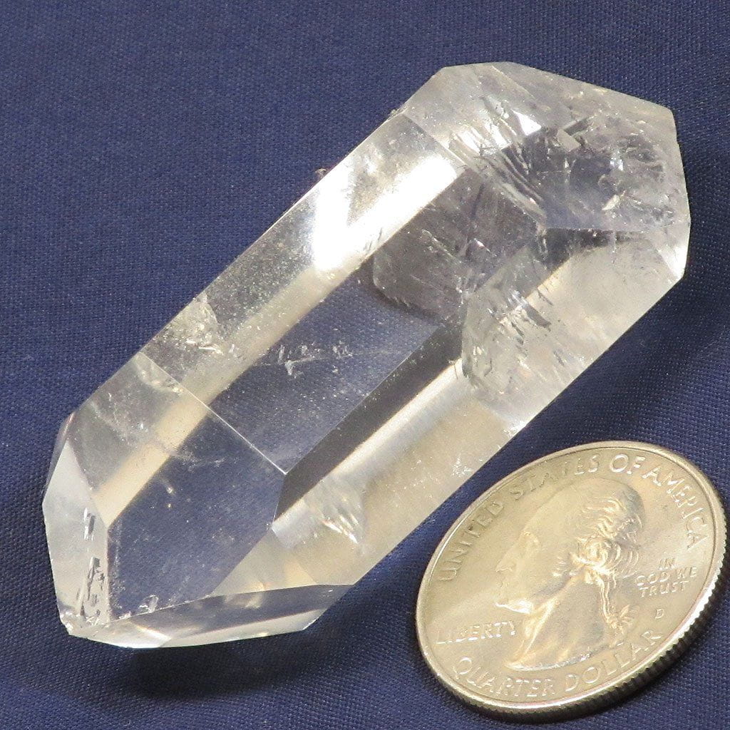 Polished Clear Quartz Crystal Double Terminated Point from Brazil