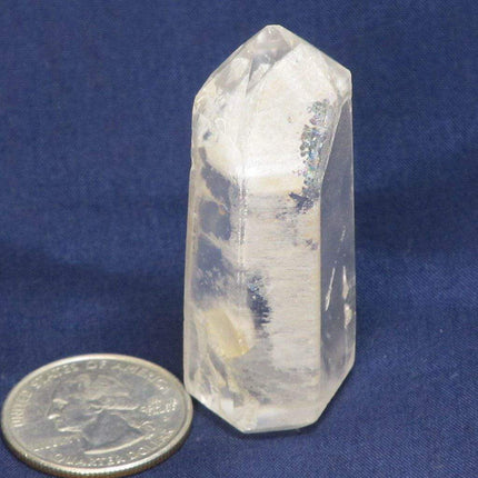 Polished Quartz Crystal Phantom Point with Rainbow from Madagascar
