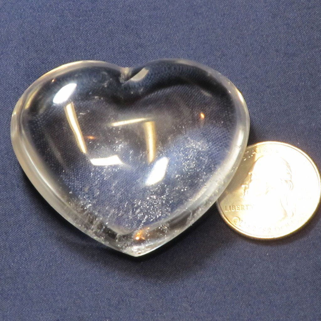 Polished Clear Quartz Crystal Heart from Madagascar