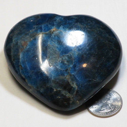 Polished Blue Apatite Heart from Madagascar