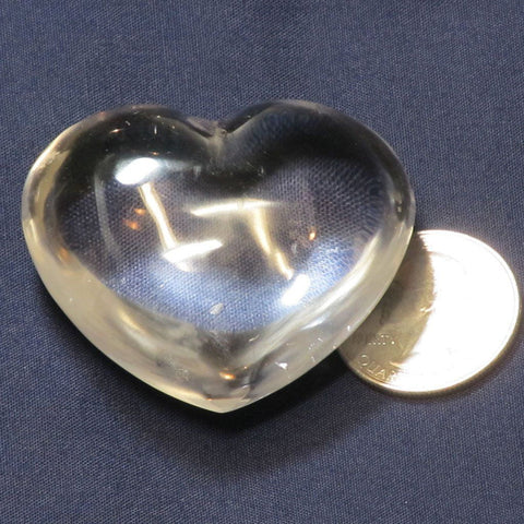Polished Clear Quartz Crystal Heart from Madagascar
