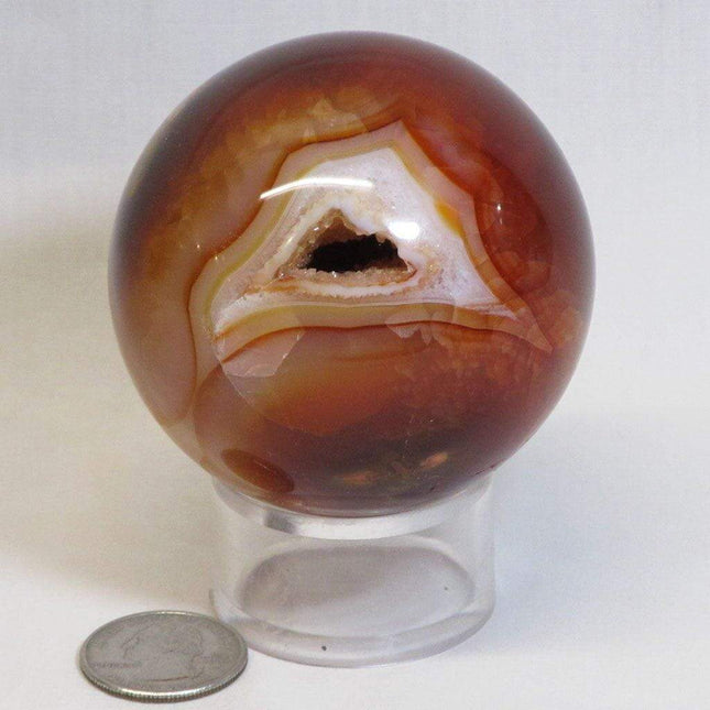 Polished Carnelian Agate Sphere Ball from Madagascar