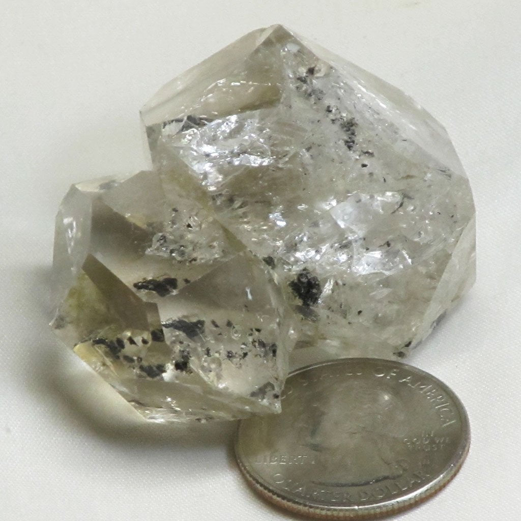 Herkimer Diamond Quartz Crystal Cluster with Rainbows