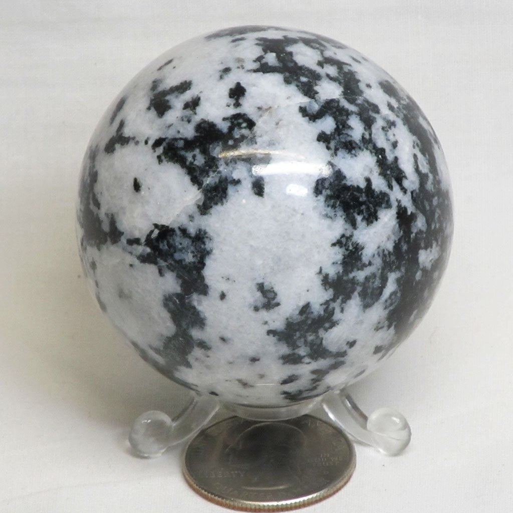 Polished Black Tourmaline in Quartz Sphere Ball from India