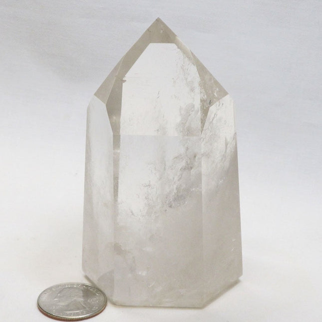 Polished Light Smoky Quartz Crystal Dow Point from Brazil