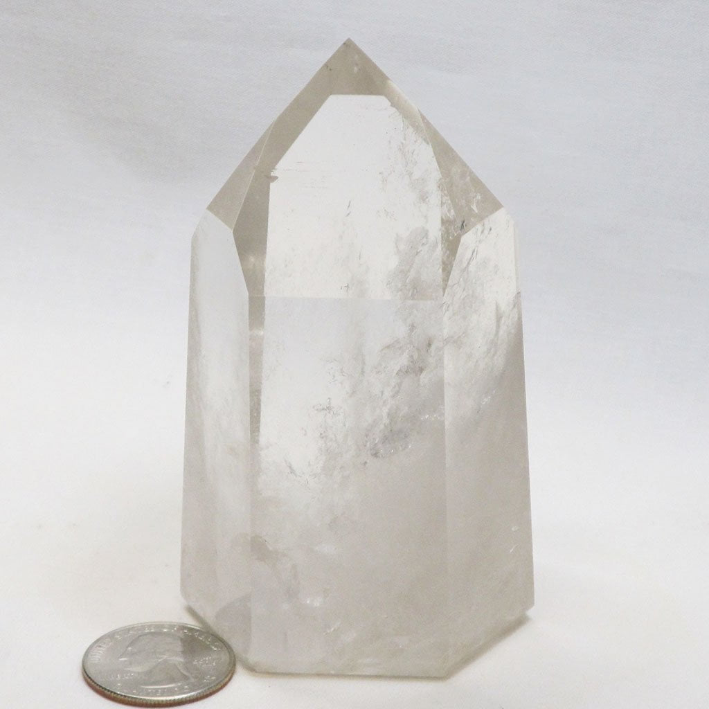 Polished Light Smoky Quartz Crystal Dow Point from Brazil – Blue