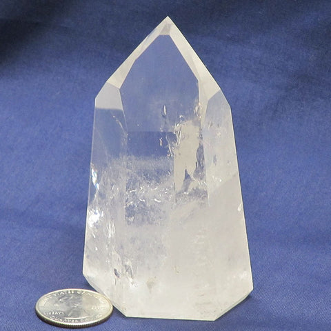 Polished Quartz Crystal Point from Brazil with Rainbows