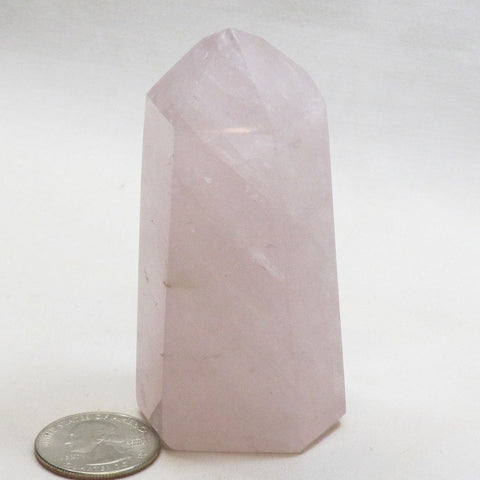 Polished Rose Quartz Crystal Point from Madagascar