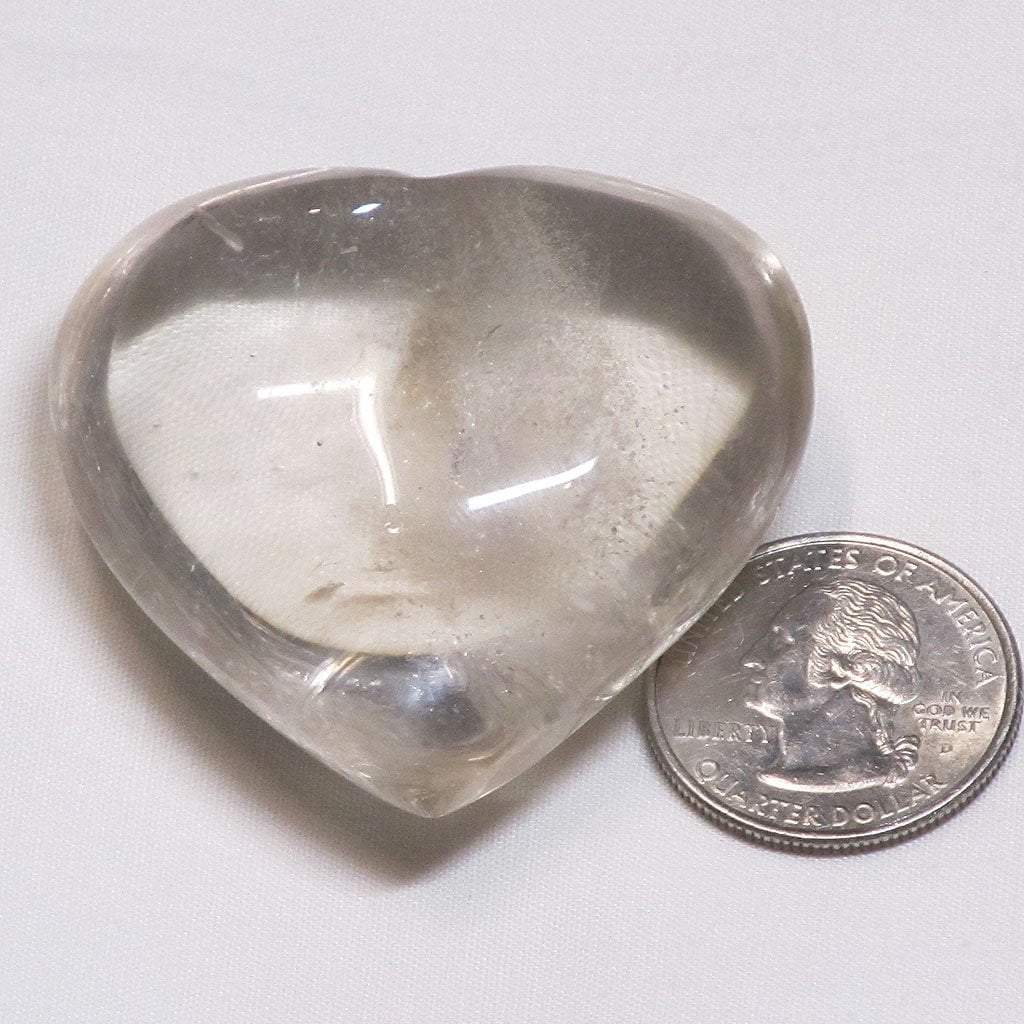 Polished Light Colored Smoky Quartz Crystal Heart from Brazil