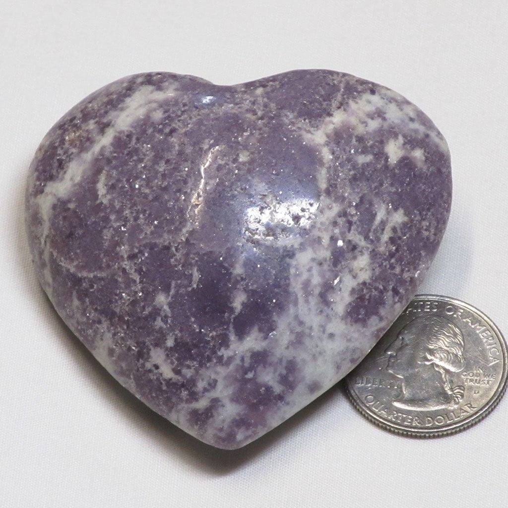 Polished Lepidolite Heart from Brazil