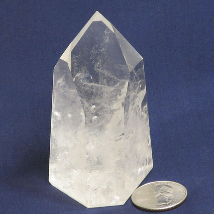 Polished Quartz Crystal Point with Rainbows from Brazil