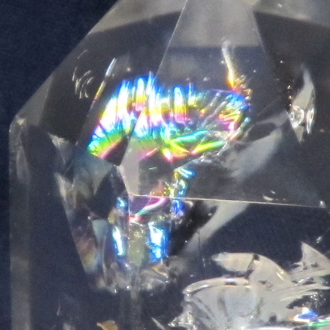 Polished Quartz Crystal Point with Rainbow from Brazil