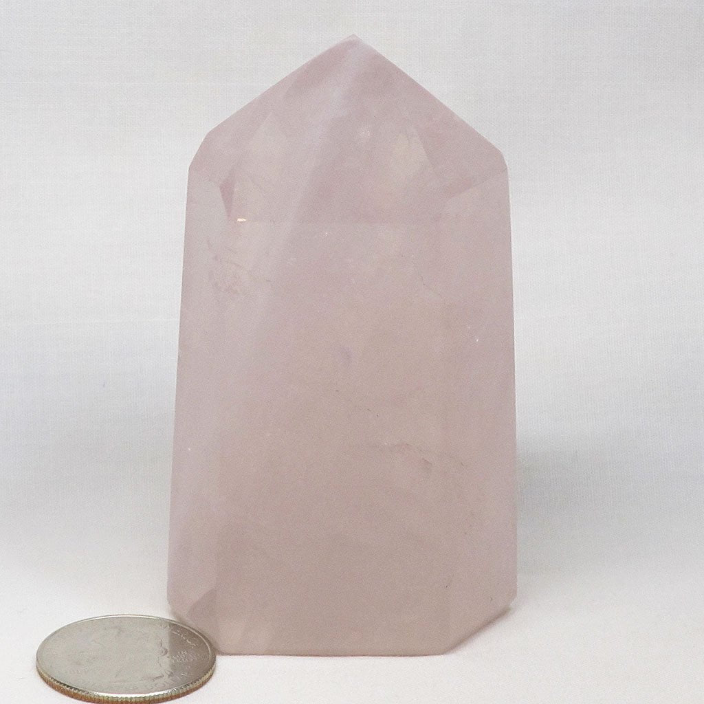 Polished Rose Quartz Crystal Point from Madagascar