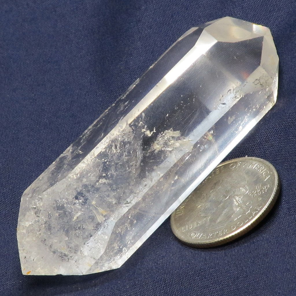 Polished Clear Quartz Crystal Double Terminated Point from Brazil