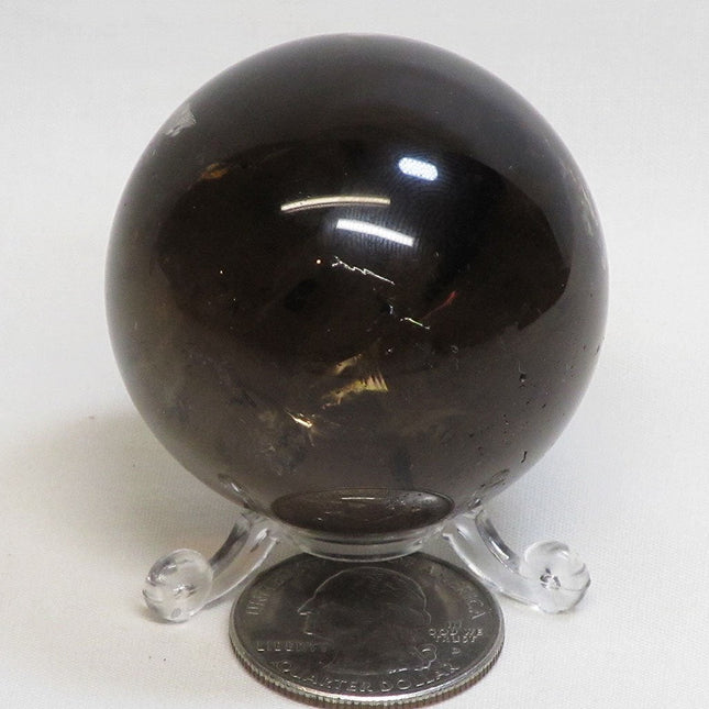 Polished Smoky Quartz Crystal Sphere Ball with Rainbows from Brazil