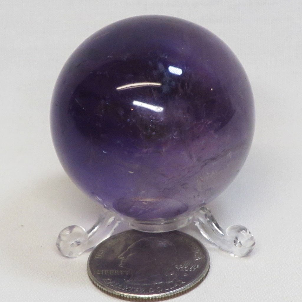 Polished Amethyst Sphere Ball with Rainbows from Brazil