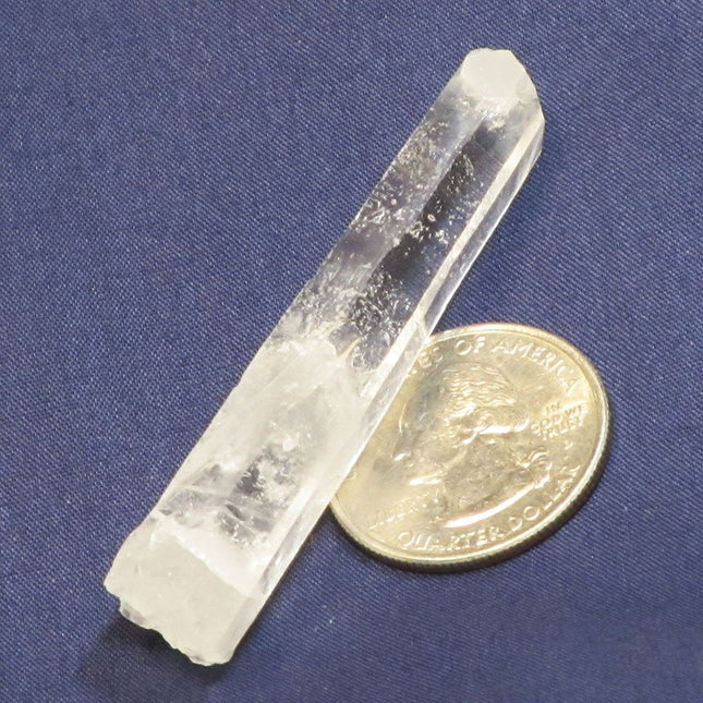 Colombian Singing Lemurian Quartz Crystal Point with Blue Mist & Penetrator